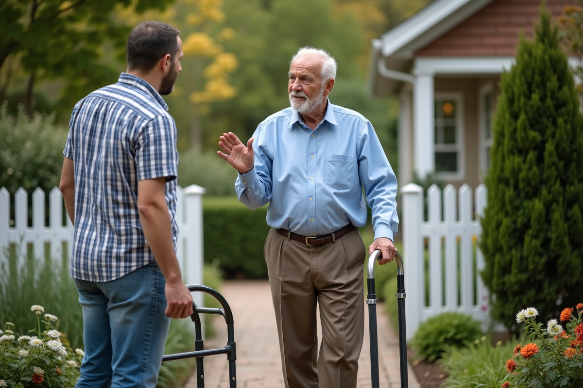 Homme âgé refusant l